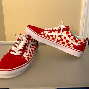 Red checkered Vans
